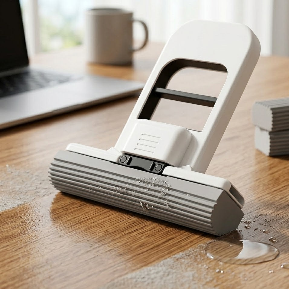 Shopoletcosh | The Minimalist Foldable Mini Mop: Hand-Free Squeeze Design for Effortless Multi-Surface Cleaning (Wet & Dry)