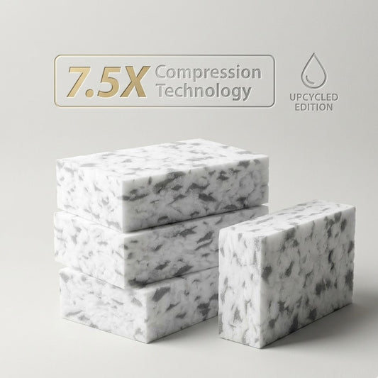 Shopoletcosh 7.5X High-Density Compressed Magic Sponge Eraser - Ultra-Durable Melamine Cleaning Foam, Multi-Surface Stain Remover for Kitchen, Bathroom & Home